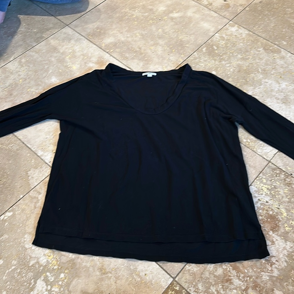 James Peres Black long sleep scoop neck Size 4